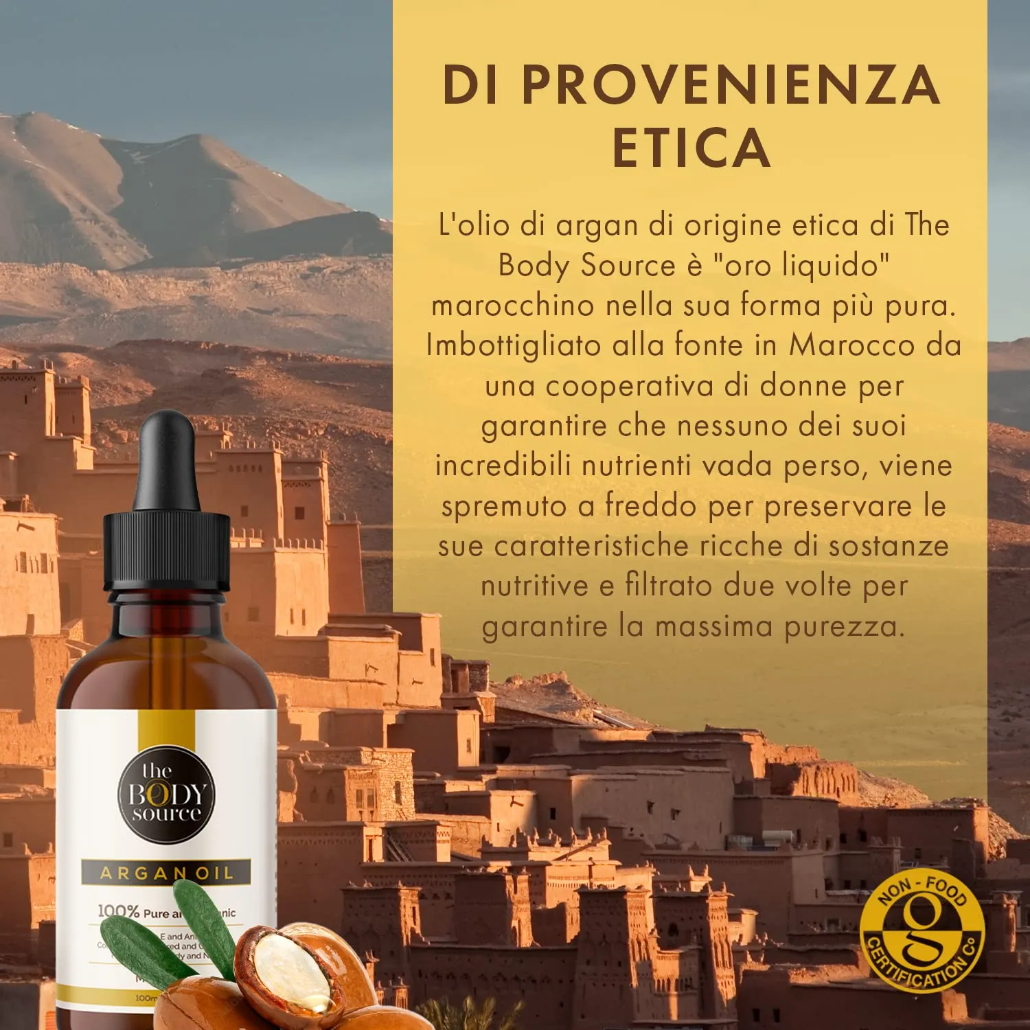 The Body Source Olio Argan Puro Multiuso Idratante