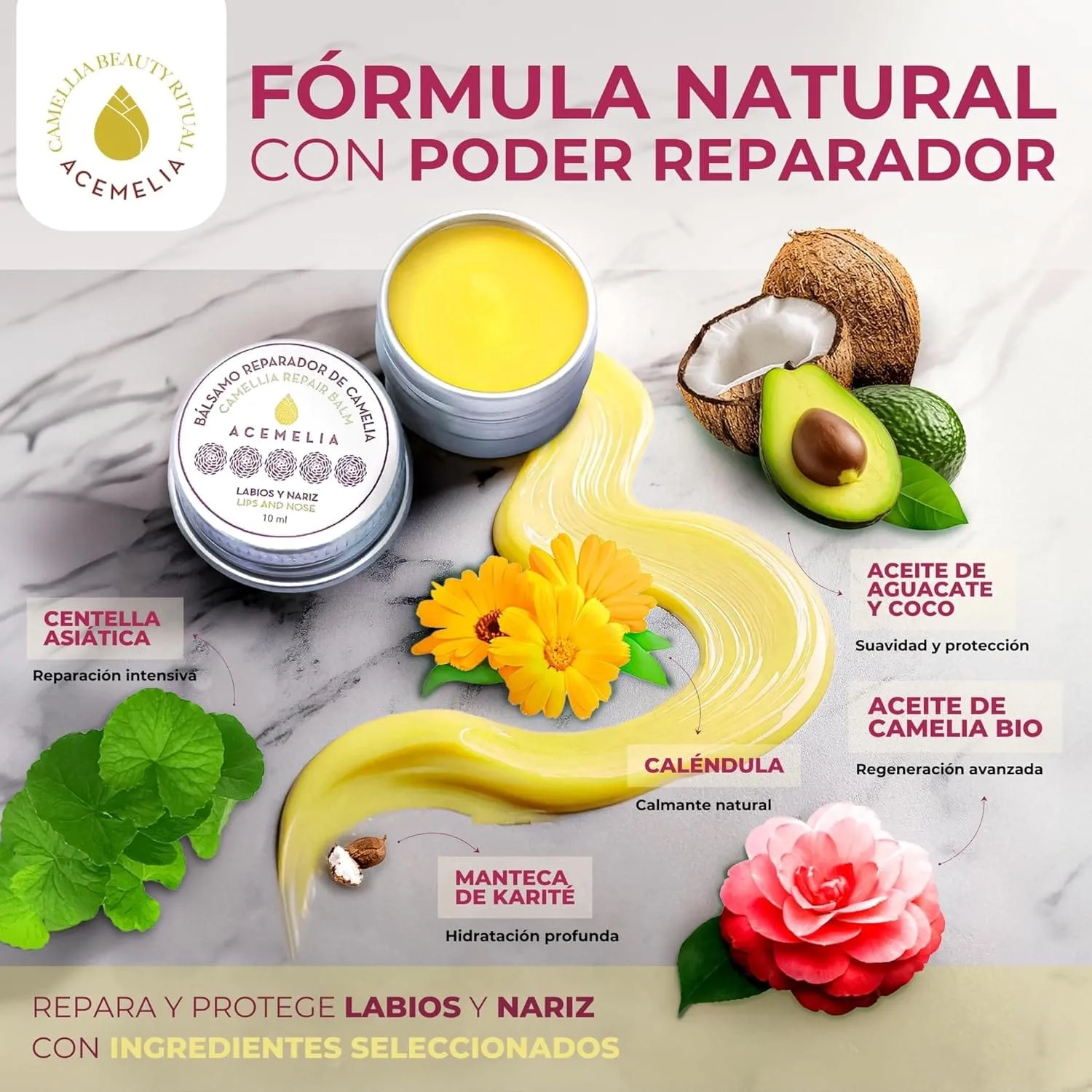 Acemelia Balsamo Labbra e Naso alla Camelia fruttato