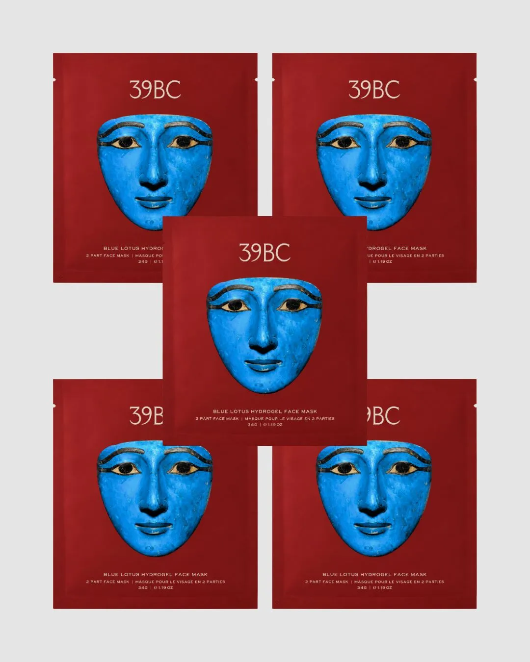 39BC Blue Lotus maschera viso hydrogel 5 pezzi idratante