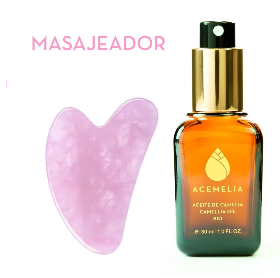 Acemelia olio di camelia 30 ml con gua sha quarzo rosa