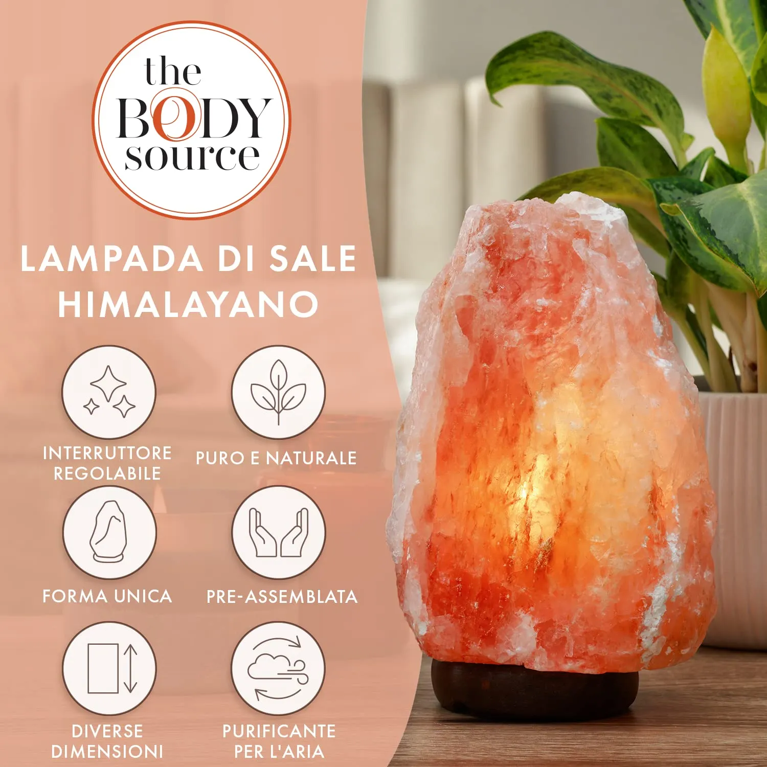 The Body Source Lampada Sale Himalayano M 3-5 kg Dimmer