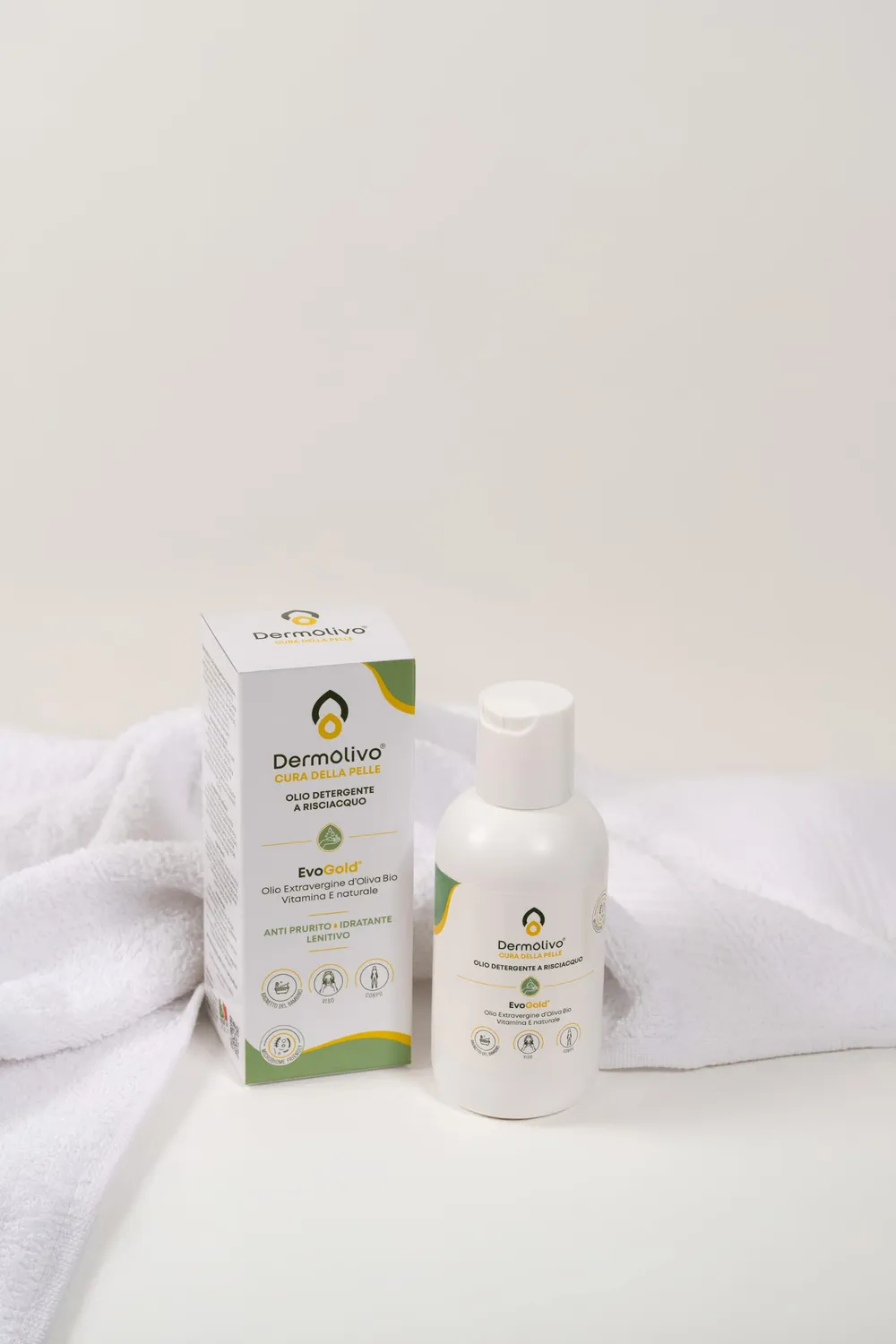 DermOlivo EvoGold Olio Detergente pH Fisiologico Senza Sapone