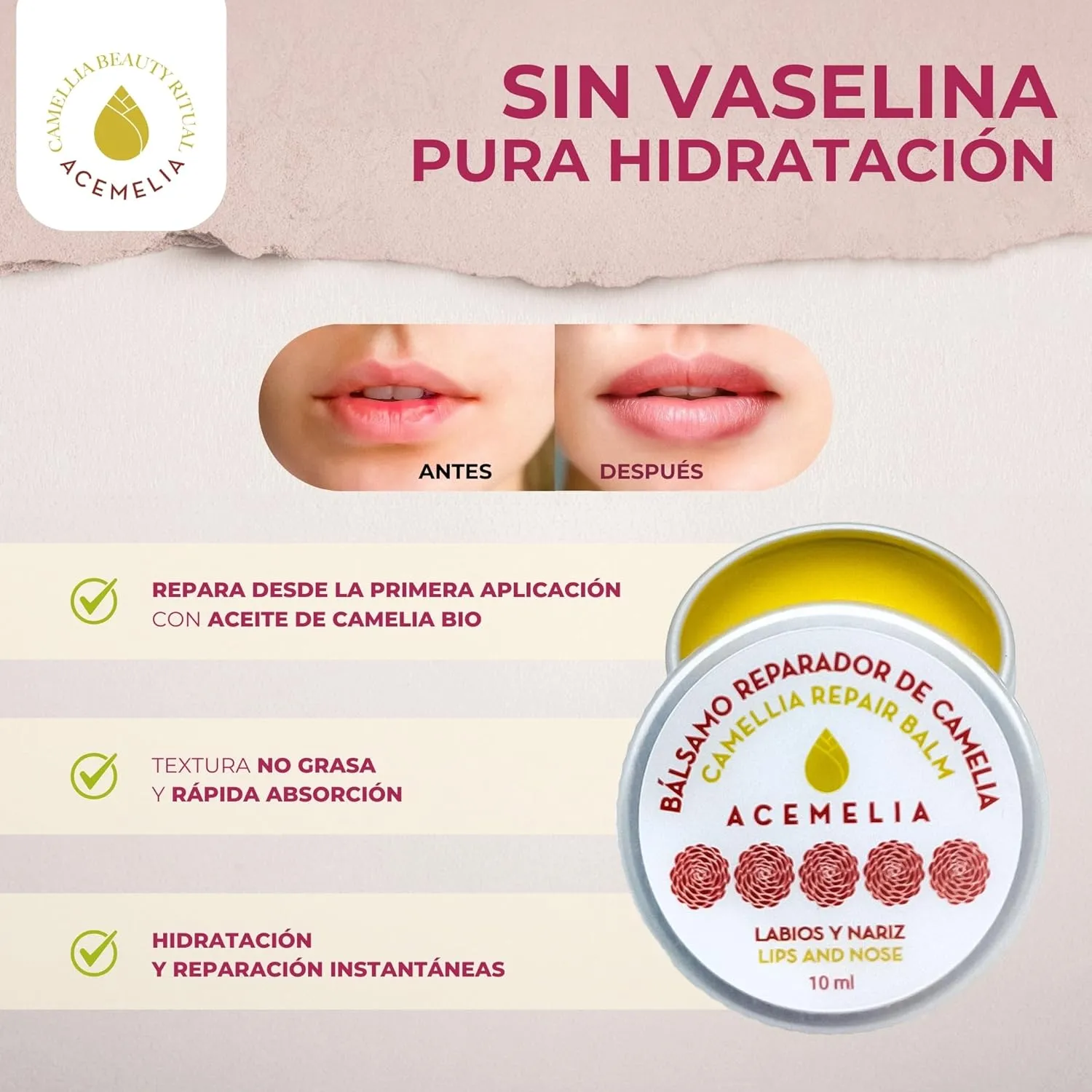 Acemelia Balsamo Labbra e Naso alla Camelia fruttato