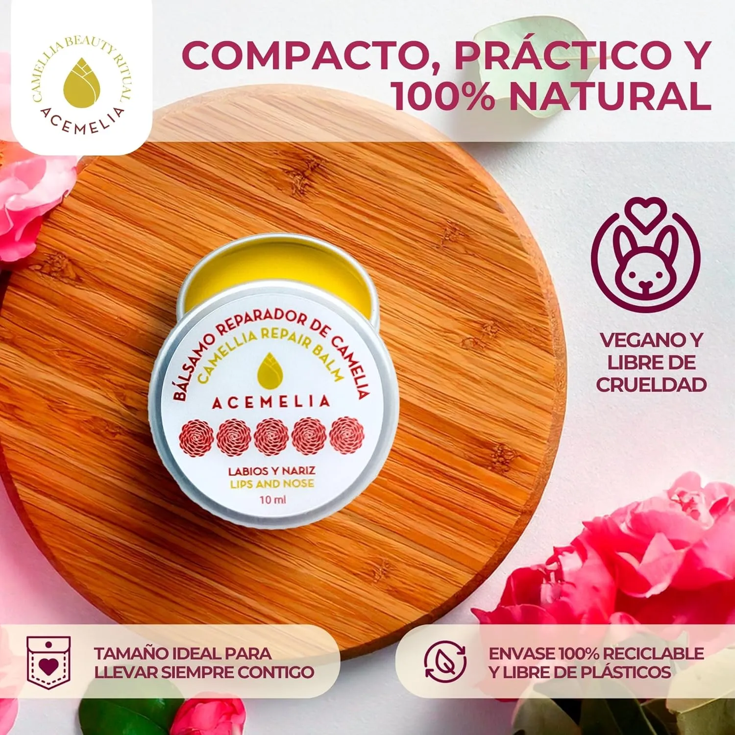 Acemelia Balsamo Labbra e Naso alla Camelia fruttato