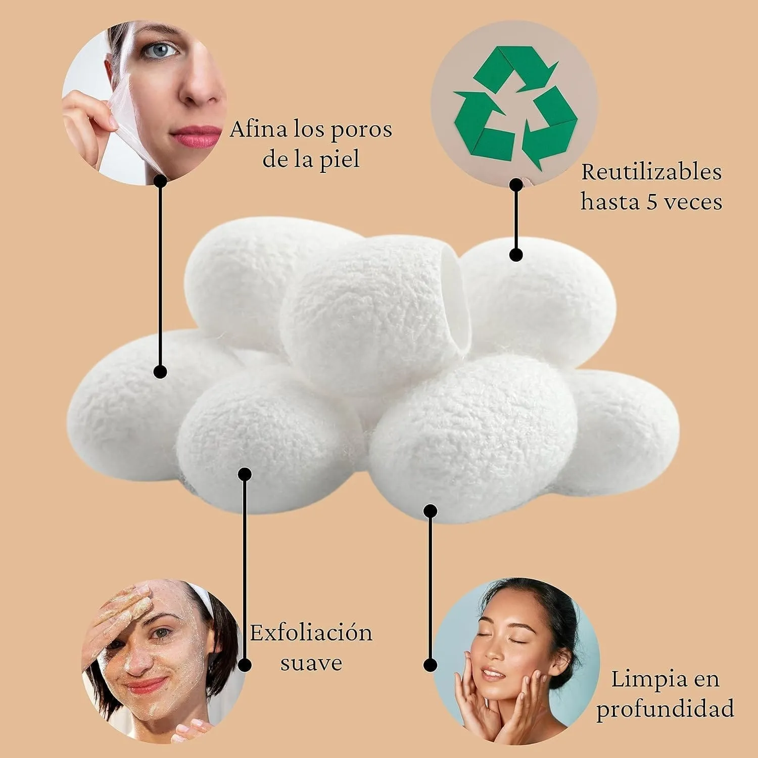 Acemelia Bozzoli di Seta Viso 5 pezzi esfolianti