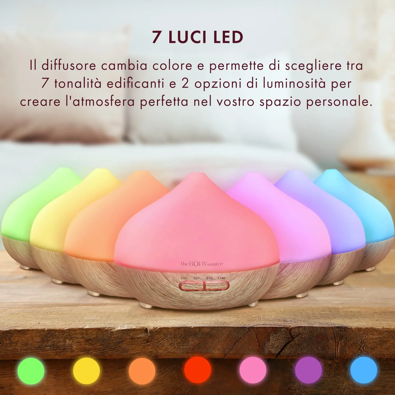 The Body Source Diffusore Aromi Ultrasuoni 300ml 7 LED