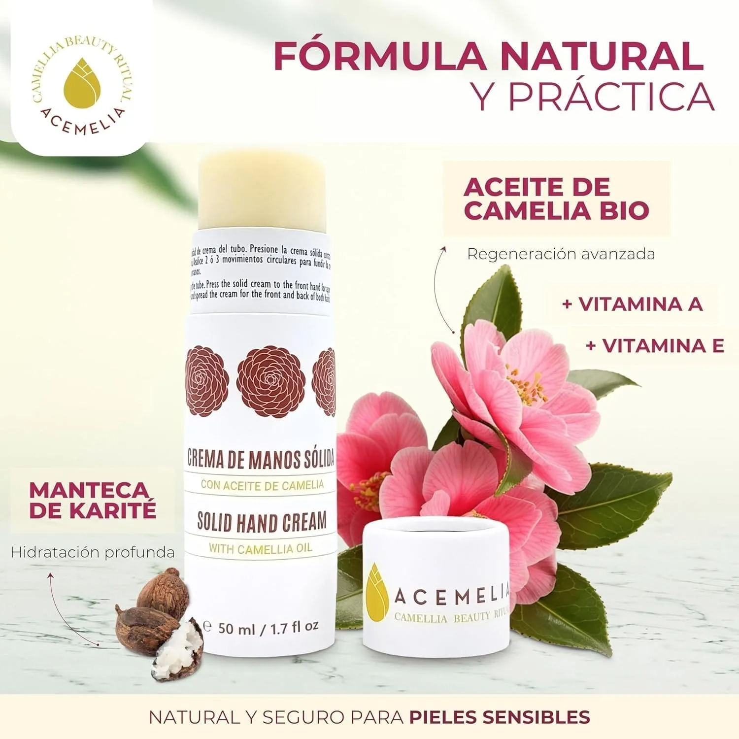 Acemelia Crema Mani Solida alla Camelia nutriente