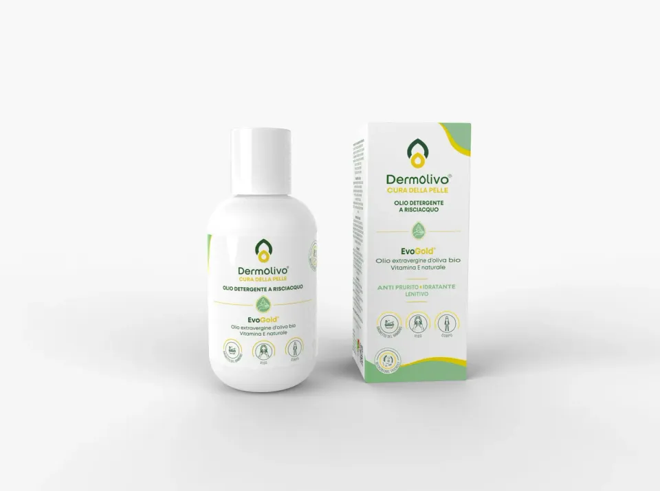DermOlivo EvoGold Olio Detergente pH Fisiologico Senza Sapone