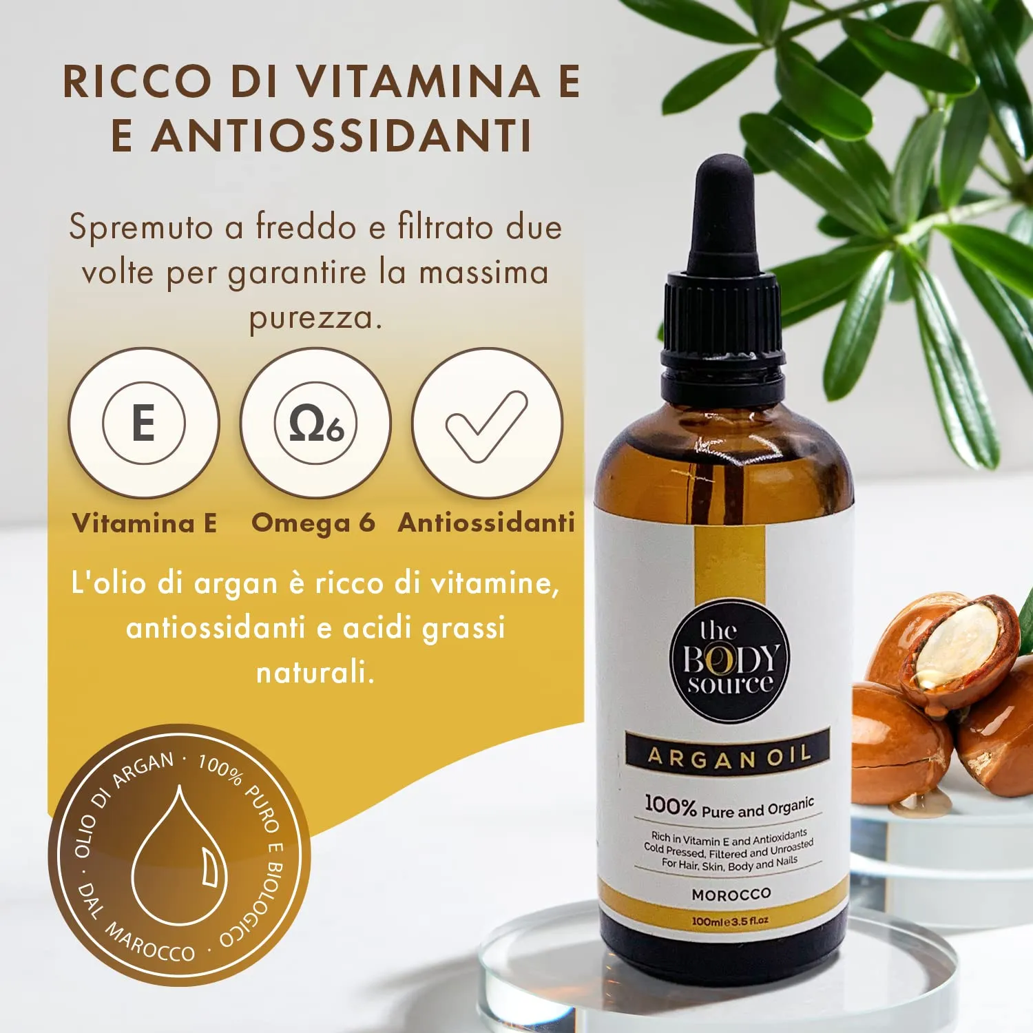 The Body Source Olio Argan Puro Multiuso Idratante